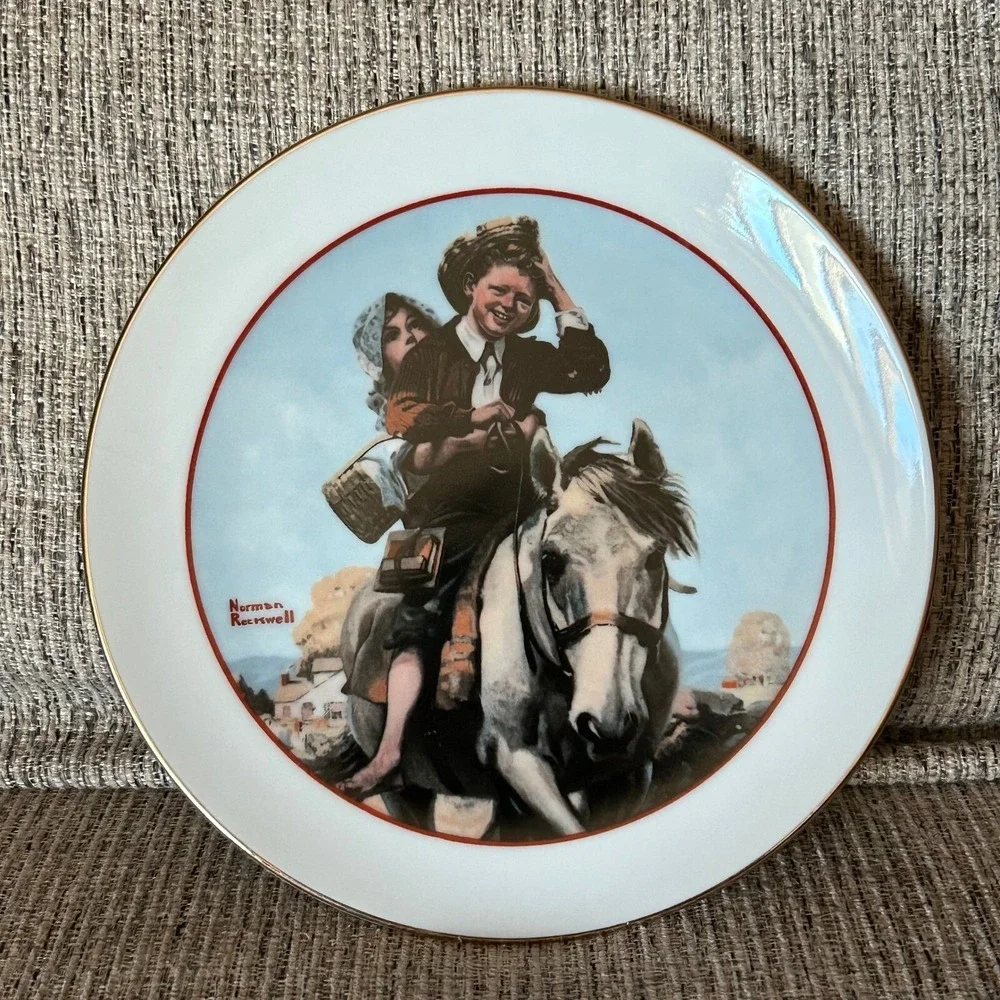 CW Collection Norman Rockwell Plate‎ Young Love Series 1982 Decorative Japan